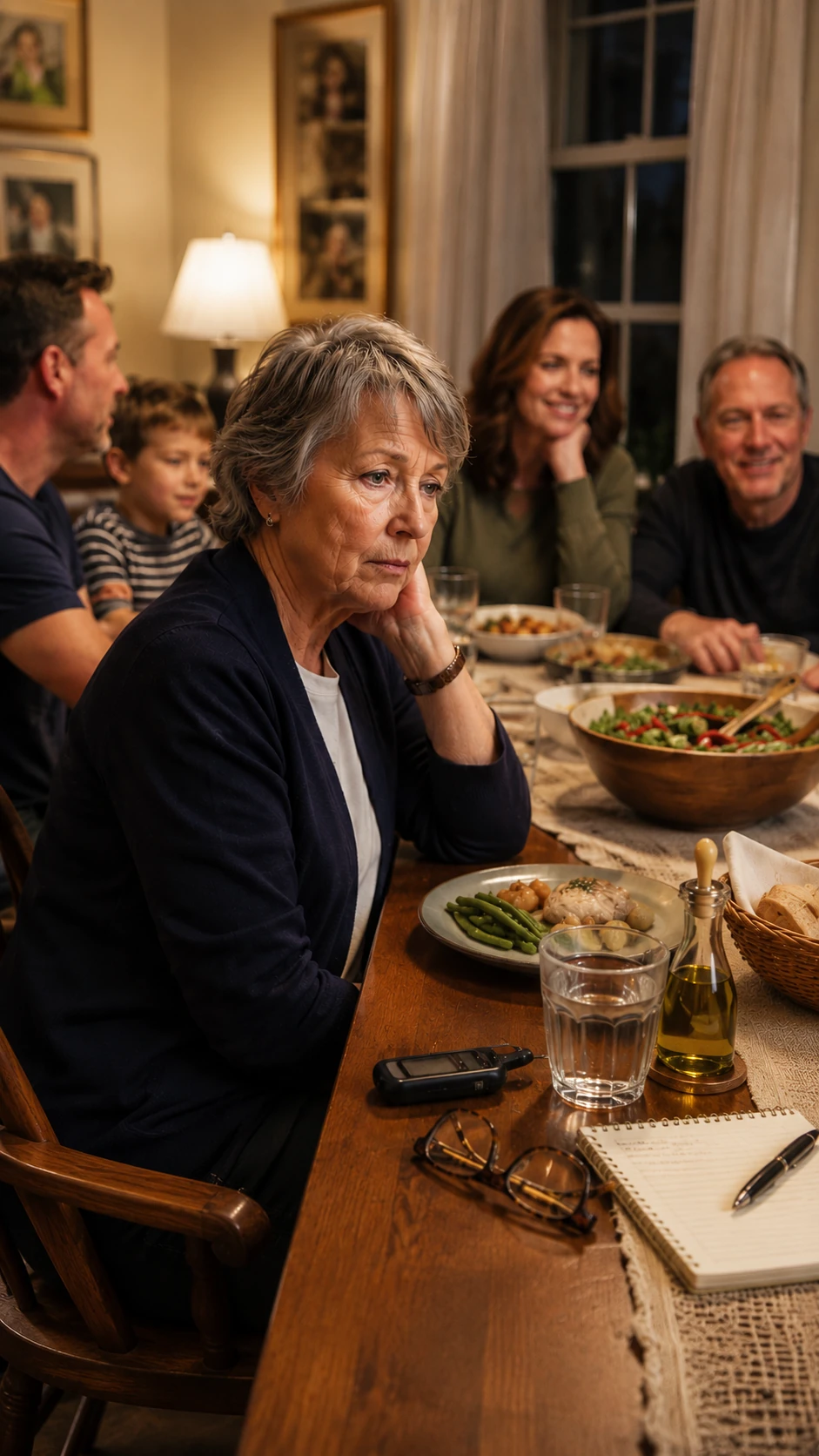 Family dinner illustration