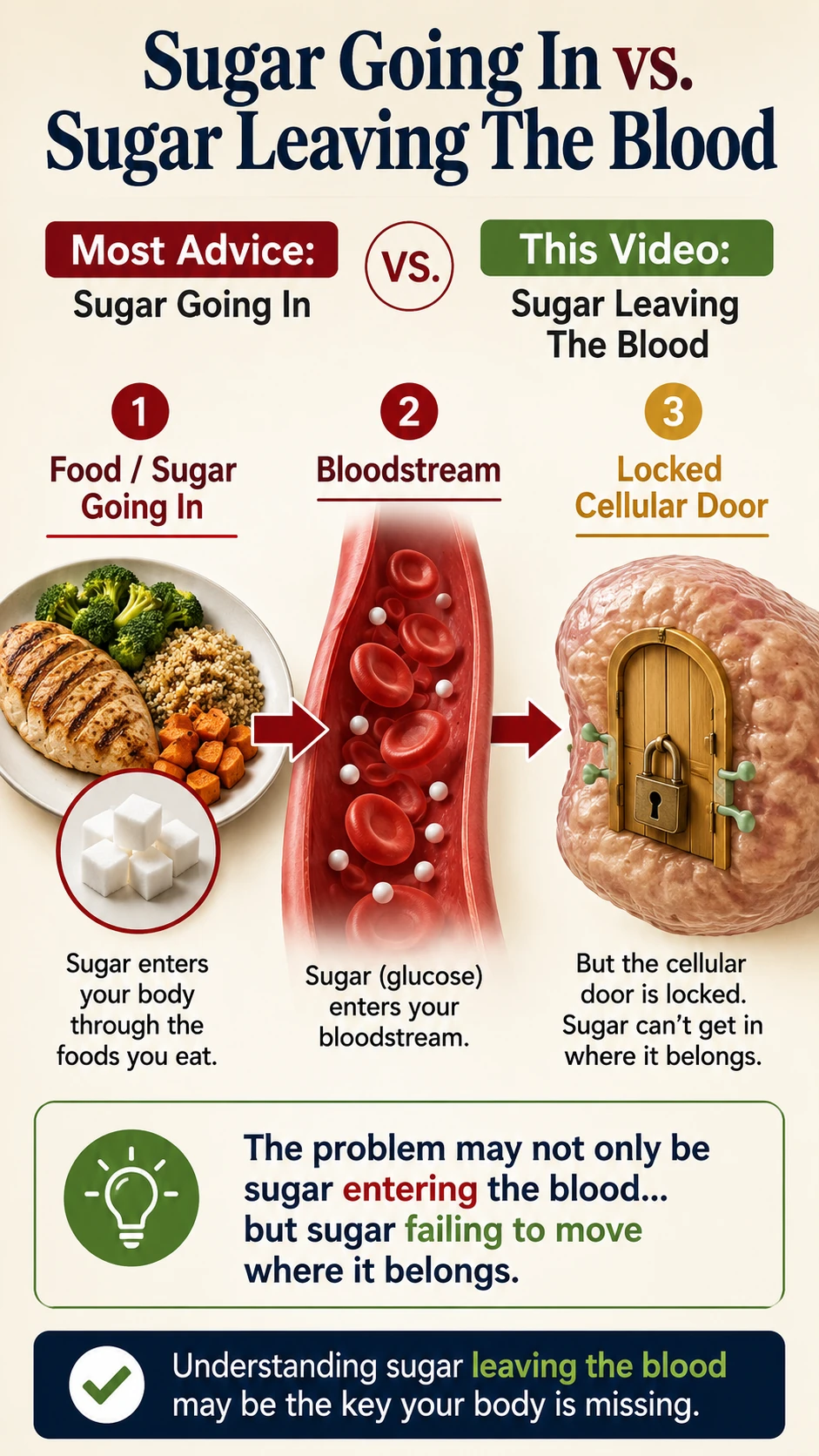 Sugar going in vs sugar leaving the blood diagram